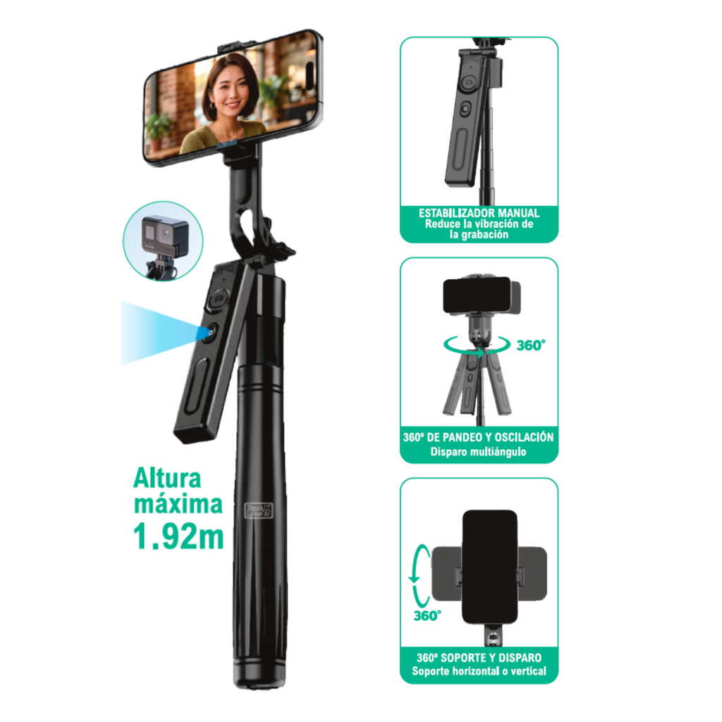 Palo selfie inteligente con seguimiento facial
