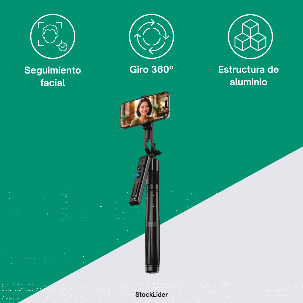 Palo selfie inteligente con seguimiento facial