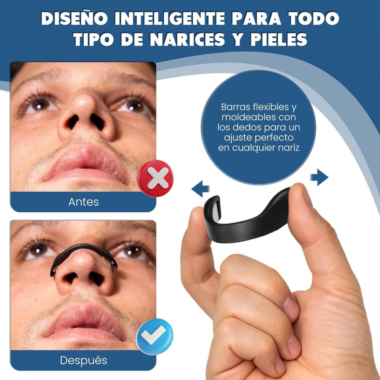 Tiras Nasales Magnéticas Premium Dispositivo Antirronquidos 60 Parches
