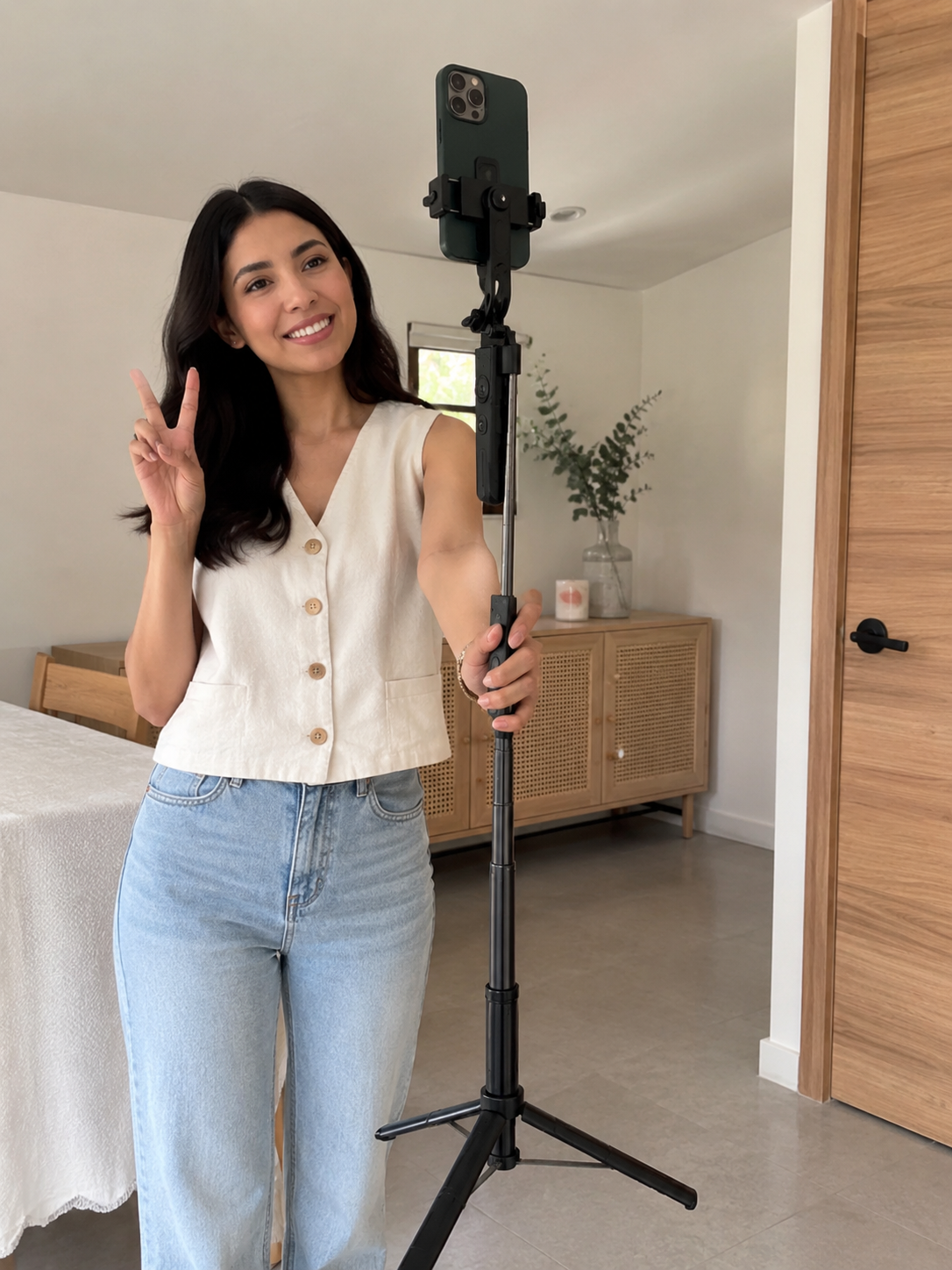 Palo selfie inteligente con seguimiento facial